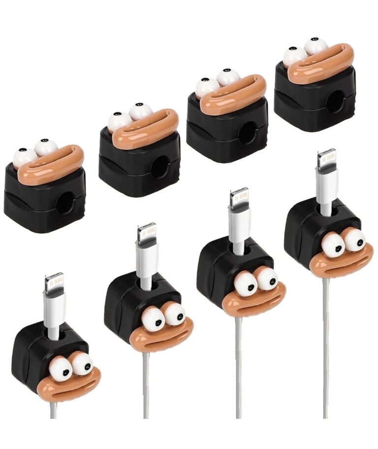 8 Pcs Cable Management, Cable Organizer, Cable Clips Multipurpose for Home Corners Wall Bedroom Kitchen Office Car Computer Nightstand Desk (Black)