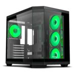 Ant Esports Crystal X11 Mid-Tower High End Computer Case/Gaming Cabinet - Black | Support ATX, Micro-ATX, Mini-ITX | Pre-Installed 4 x 120 mm ARGB Fan