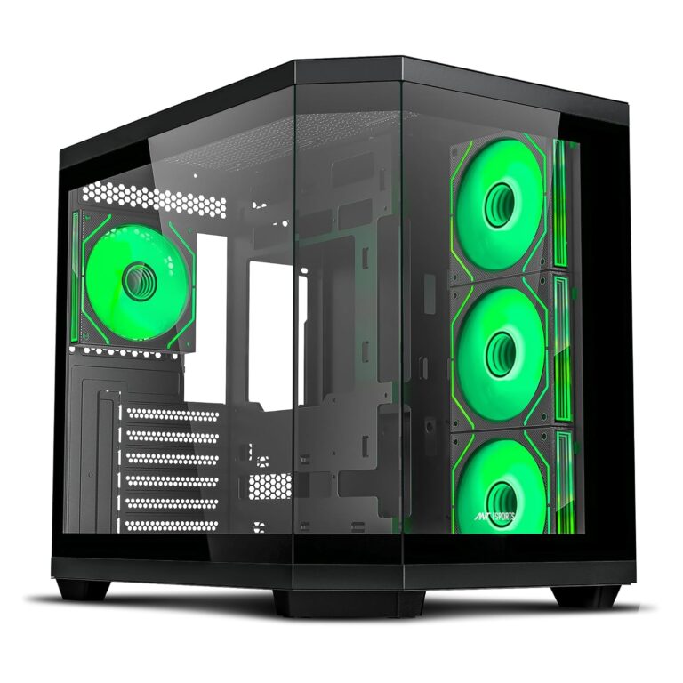 Ant Esports Crystal X11 Mid-Tower High End Computer Case/Gaming Cabinet - Black | Support ATX, Micro-ATX, Mini-ITX | Pre-Installed 4 x 120 mm ARGB Fan