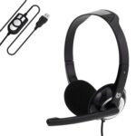 BigPassport USB Wired Over Ear Headphones with Noise-Cancelling with mic for PC & Laptop, Model- Pro-Boom 189 Black_Silver