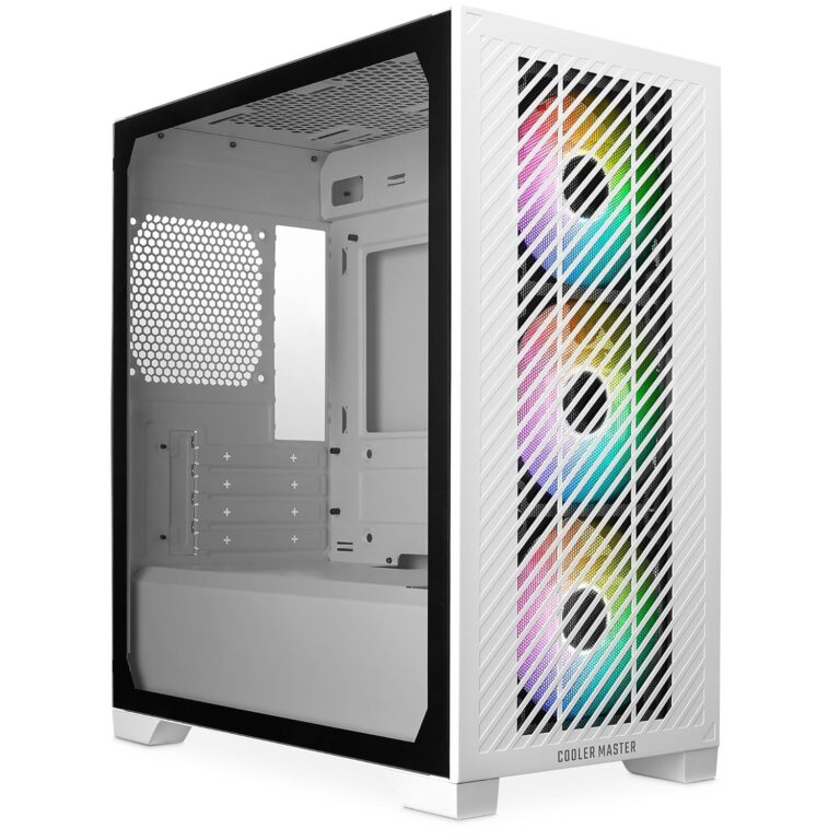 Cooler Master Alloy Steel Elite 301 Computer Case-White |3 X Pre-Installed Argb Fans|Upto 280Mm Aio Support|M-ATX Motherboard Support Only|Type C Connector in Front
