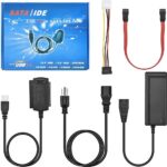 DooBuy SATA/PATA/IDE Drive to USB 2.0 Adapter Converter Cable for Hard Disk HDD SSD 2.5" 3.5" with External AC Power Supply, Compatible with All Computer System Laptop PC Mac Desktop