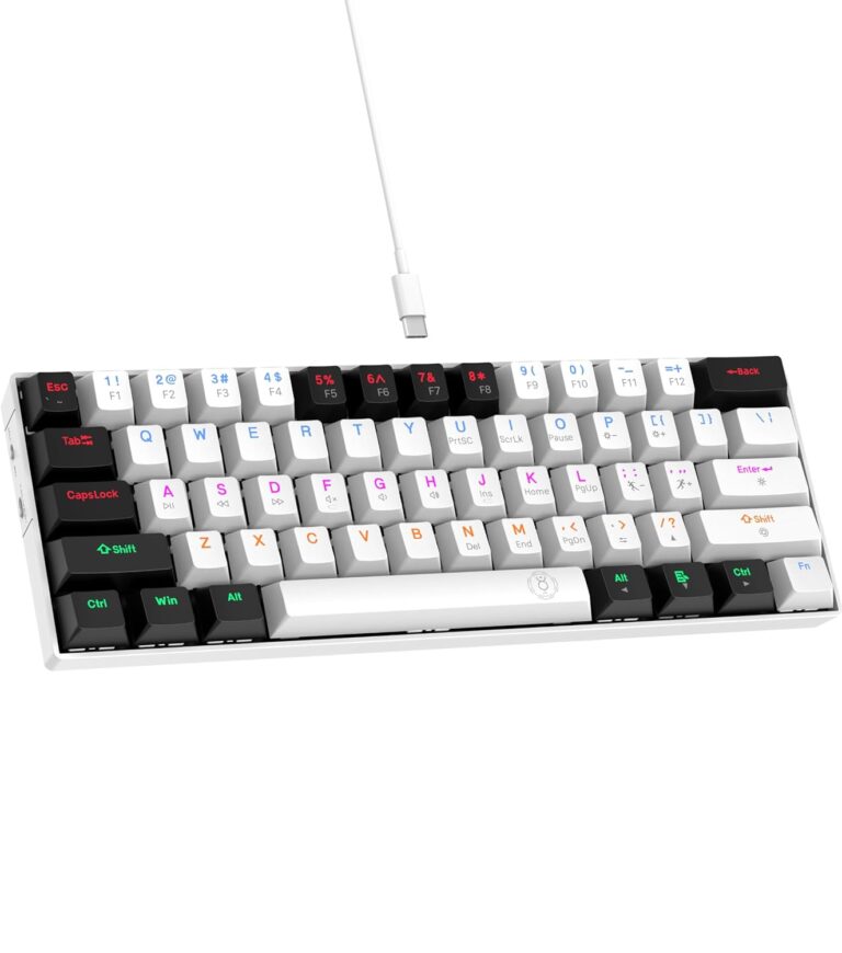 Dr Luxur® DARKPEARL 60% Wired RGB Mechanical Keyboard, OUTEMU Tactile Blue Switches, 61 Keys Compact Gaming Mechanical Keyboard, 24 Effects Rainbow Backlighting, Wired (Dark Pearl, Blue Switches)