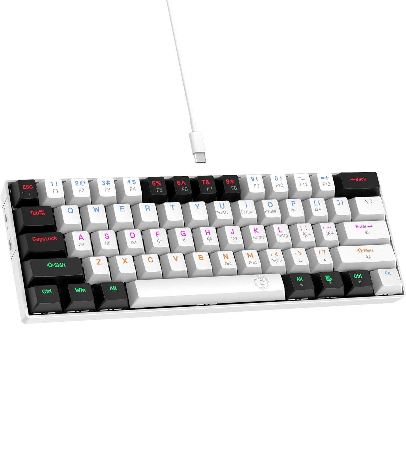 Dr Luxur® DARKPEARL 60% Wired RGB Mechanical Keyboard, OUTEMU Tactile Blue Switches, 61 Keys Compact Gaming Mechanical Keyboard, 24 Effects Rainbow Backlighting, Wired (Dark Pearl, Blue Switches)