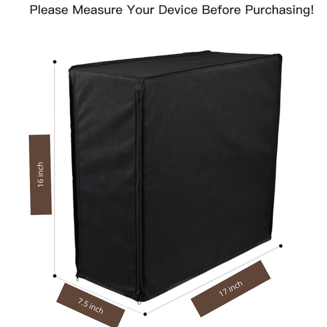 EDRAK® PREMIUM PC Computer CPU Cover For Dustproof Waterproof Skechproof | 7.5W x 16H x 17D Inch/19W x 41H x 44D CM Desktop CPU MINI TOWER Accessories(BLK)