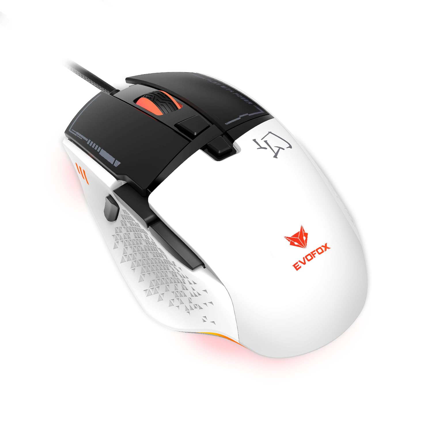 EvoFox Phantom 2 High-Performance Gaming Mouse with 8 Programmable Buttons | 1000Hz Polling Rate | Ultra-responsive 7000 FPS | 12800 DPI | RGB Lights with Music sync Mode, Windows Software | White