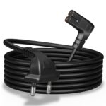 FEDUS 1.8 Meter 2-pin L-Shape Universal Replacement AC Power Cord Cable Wire for LED TV, Printer, Play Station, Laptop PC Notebook Computer, Tape Recorder, Camera Black
