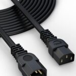 FEDUS 5 Meter IEC C13 to C14 Link Power Cable 250v Male to Female Power Extension Cord Cable,18AWG 10A for Computer, Printer, SMPS, Monitor, Server, Display Heavy Gauge Power Extension Cable Black