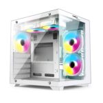 FRONTECH Premium Nebula Gaming Computer Cabinet/Gaming Computer Case with 5 X RGB Fan and Tempered Glass - High Performance| USB 1.1| USB 3.0| Washable Dust Filter| HD Audio (FT-4290)