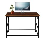 FURNITURE KI FACTORY Wooden Computer Desk & Laptop Study Table for Office Home Workstation Writing Modern Metal Desk