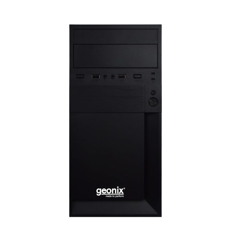 GEONIX Metal Gx-1714 Cabinet/Computer Case with Audio Port, 2 USB 2.0 Port, Pre Installed Smps, Micro/Mini ATX Compatible, Ideal for Home, Office, Gaming (Black)