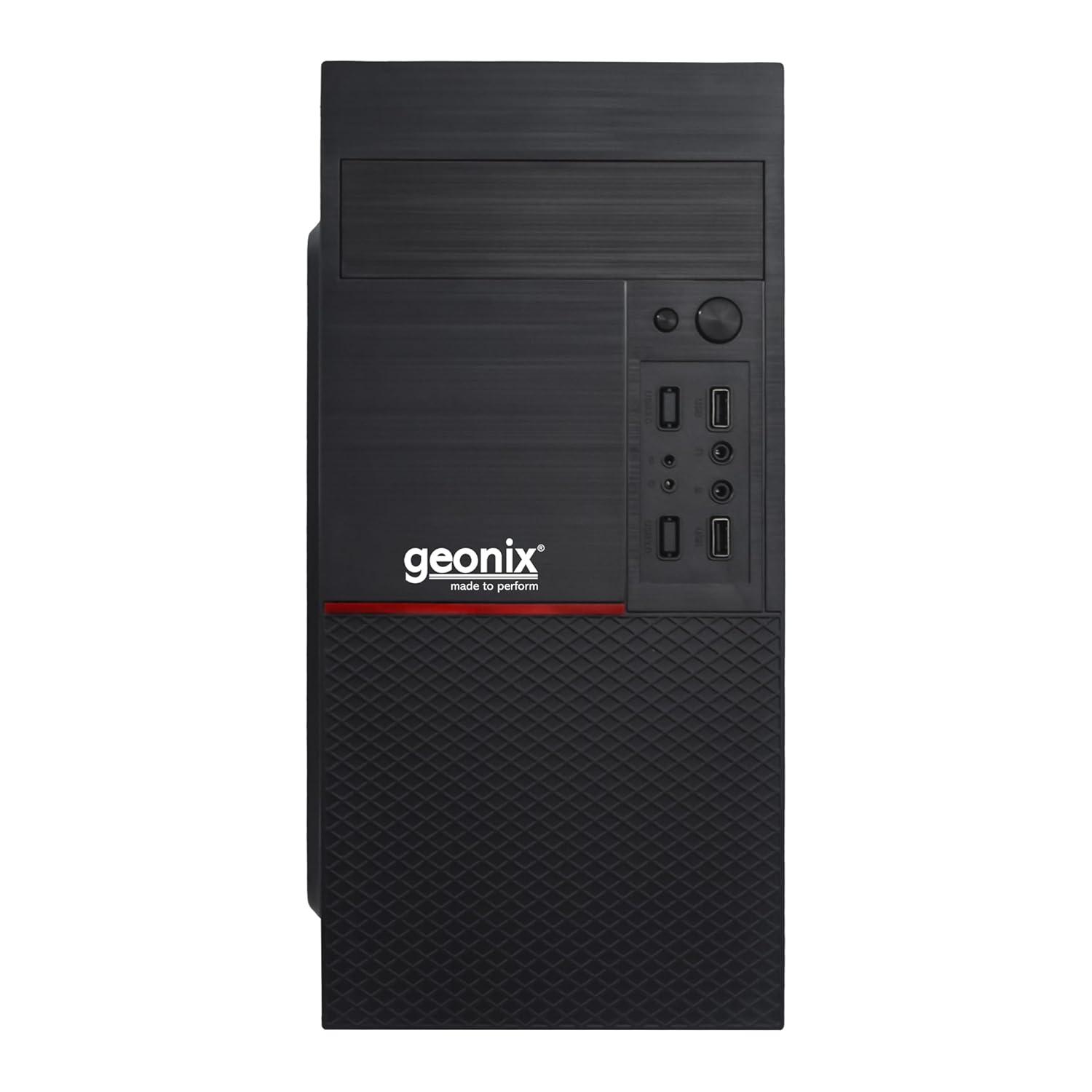 Geonix GX-1715 Cabinet/Computer Case with Audio Port, 2 USB 2.0 Port, Micro/Mini ATX Compatible, Ideal for Home, Office, Gaming (Black)