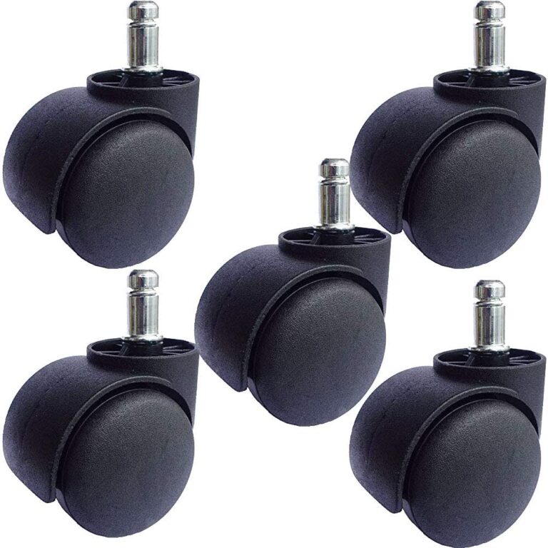JDSHINE Office Chair Caster Wheel 2 Inch Universal Standard Size Computer Gaming Chair Caster Wheels Replacement Set of 5 (Black)