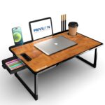 KHODAL ARTH Laptop Stand For Desk, Computer Stand Laptop Table, Phone And Tablet Stand For Desk, Portable Laptop Cup Holder Compatible With Foldable Leg, Laptop,Table (Wood Cotted Us, 59 Cm, 28 Cm)