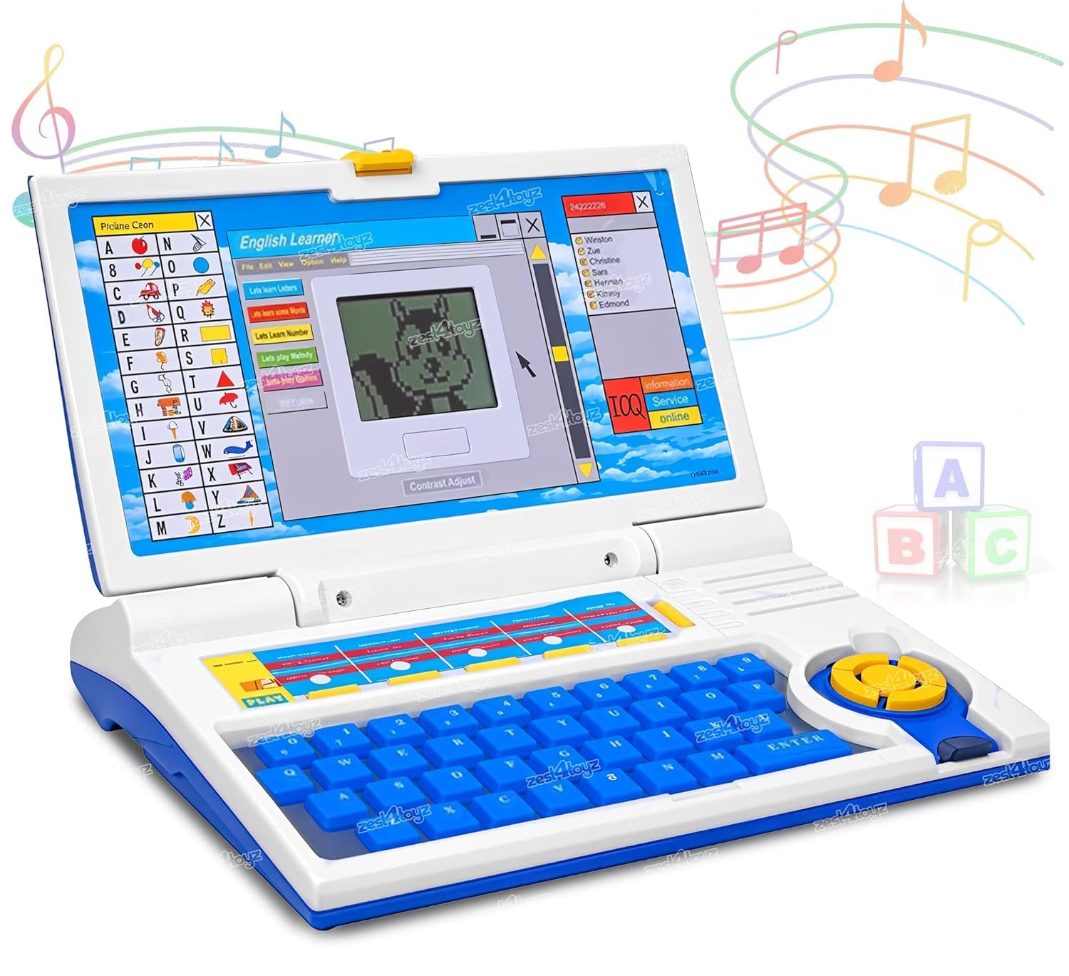 Kids Learning Laptop Notebook Toy with 20 Fun Activity Learning Modes to Learn Alphabet, Words, Numbers, Play Games and Music - Educational Learning Computer for Boys Girls Ages 3+ with Mouse