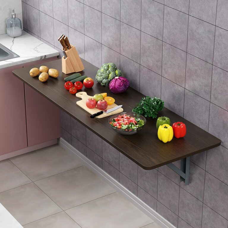 Lukzer Engineered Wood Wall Mounted Folding Table for Kitchen, Computer, Workstations Multi Function Computer Desk Workbench (MT-001 / Wenge /120 × 40 cm) DIY (Do It Yourself)