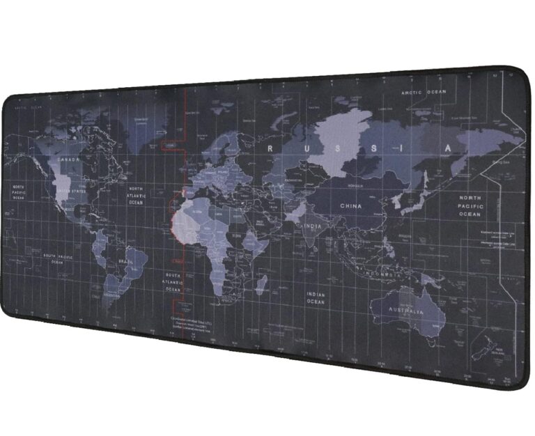 MISHTI World Map Extended Gaming Mouse Pad -Non-Slip Rubber Base -Large Desk Mat for Computer & Laptop- Stitched Edge Mouse Mat for Ultimate Control- Anti-Slip Surface[ 80 x 30 x 0.3 CM