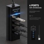NKL® Portable Mini USB HUB 4 Port SuperSpeed 3.0 Led Indication for PC, Laptop, Computer Pendrive, Mouse, Keyboards, Camera, Mobile, Tablet, TV Etc (Working) All Windows and USB Product_P88