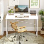 QARA Wood Laminated Study Table, Computer Table for Home,Office Table, Desktop,Laptop Table, Office Desk (Everest White with White Frame)?