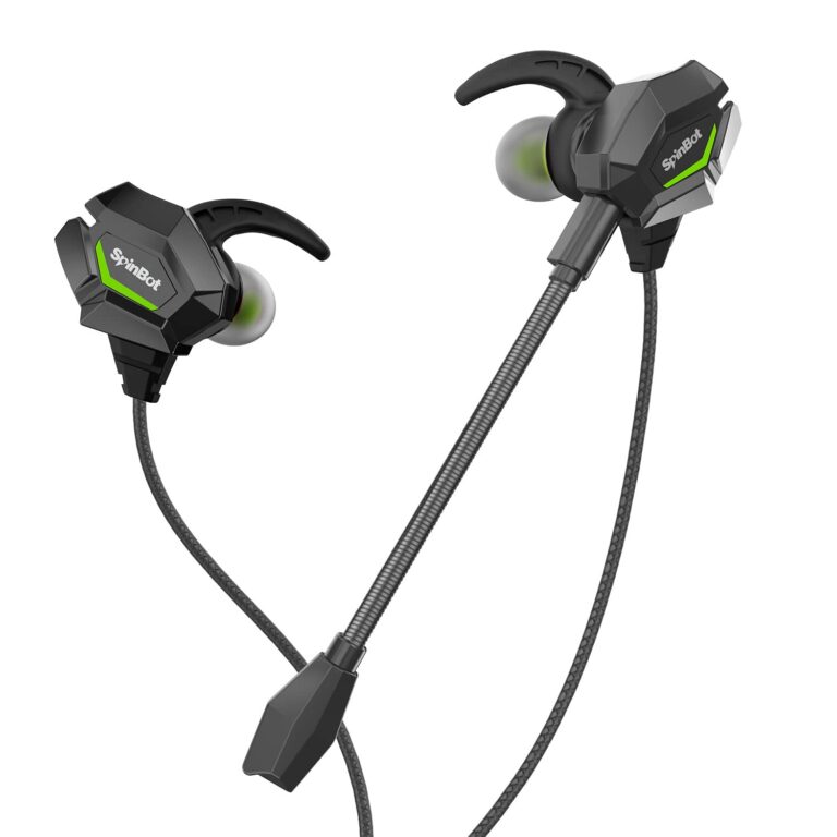 SpinBot BattleBudz W20 Wired in Ear Gaming Earphones with mic for Mobile, PC/Laptop, Xbox One, PS4, PS5 (Green)