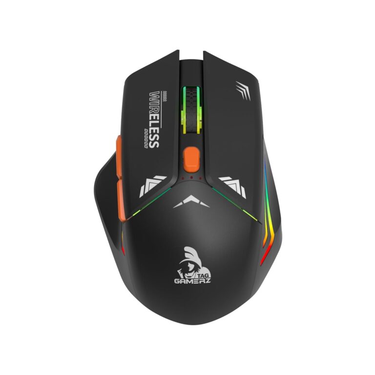 TAG Gamerz WM800 Mouse with 2.4 GHz Wireless (Connectivity), Rechargeable Battery, RGB Lights, Adjustable Optical 1600 DPI, for Laptop, PC, Tablet, Smartphone