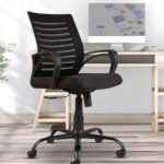 TAPODHANI Desire Mesh Mid Back Ergonomic Hostel/Clinic/Office Chair/Study Chair/Revolving Chair/Computer Chair for Work from Home Metal Base Seat Height Adjustable Chair