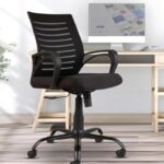 TAPODHANI Height Adjustable and Revolving Work Form Home Office Chairs/Computer Chair/Stylish Work Form Home Office Chairs (Black & Nylone) (1PC)
