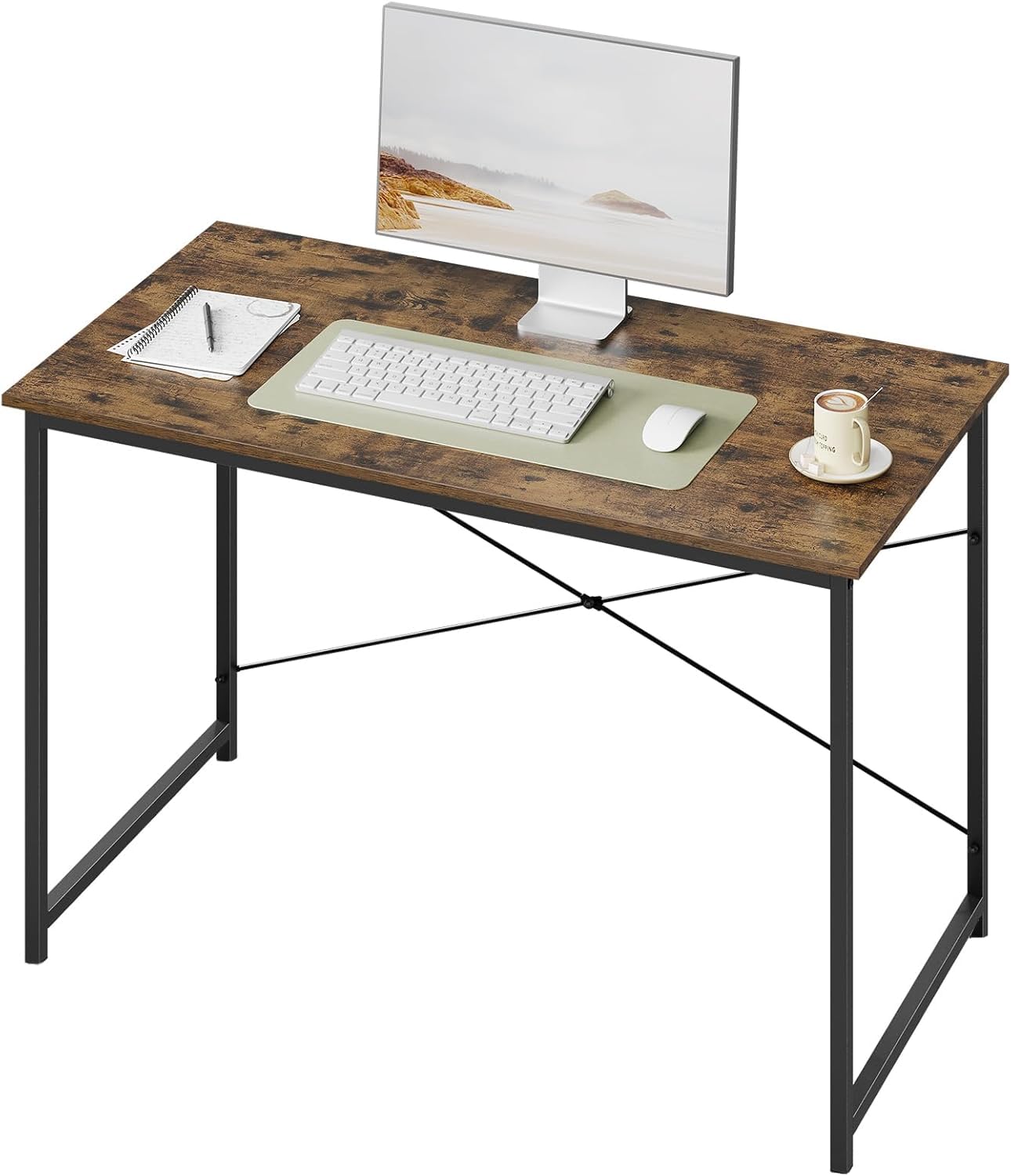 TEKAVO Computer Desk, Laptop Table, Study Table, Industrial Table, Workstation, Writing Desk, Multipurpose Table - 90L x 60W x 73H CM (Forset) - DIY