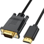 Tobo HDMI to VGA Cable 3.3 Feet, HDMI to VGA Adapter (Male to Male) 1080P HD Video Cord Compatible for Computer, Desktop, Laptop, PC, Monitor, Projector, HDTV and More (NOT Bidirectional) TD-1108H