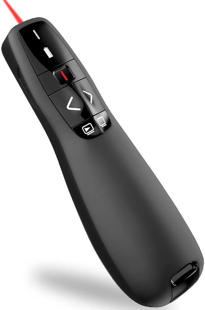 rts Slide Changer Wireless Laser Presenter Presentation Remote Clicker Laser Pointer PowerPoint Clicker PPT, Clicker Controller with Clip for PowerPoint USB Presentation Remote, 2.4GHz for Mac/Laptop/Computer/Keynote/PC/PPT